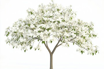 3D Dogwood Tree Isolated and White Background