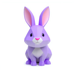 Obraz premium rabbit, bunny, easter, cartoon, animal, illustration, baby, cute, holiday, spring, white, purple, ears