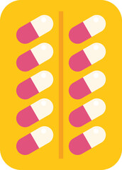 Blister pack containing capsules is lying on a surface, suggesting medical treatment and healthcare