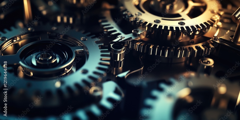 Poster a detailed view of a clock's internal workings, showing the intricate gears and mechanisms