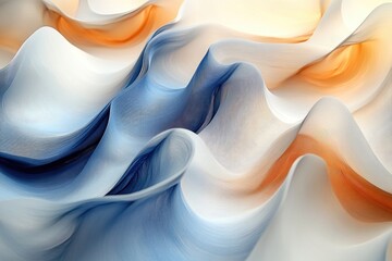 Obraz premium A close-up view of an abstract painting featuring white and blue colors, ideal for use in designs where a subtle artistic touch is needed