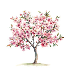 Obraz premium Pastel Spring Tree Clipart Vector Illustration