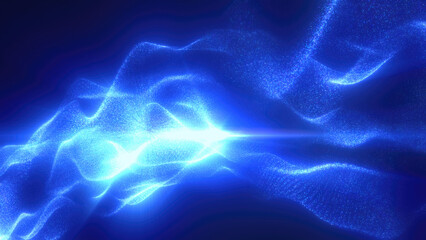 A mesmerizing blue energy form, with a soft glow and particle texture, resembling cosmic or mystical energy background