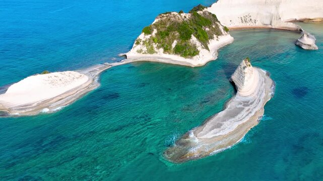Corfu, June 10, 2024: Ionian Islands of Greece Corfu. Panoramic view of the breathtaking aerial view of Cape Drastis