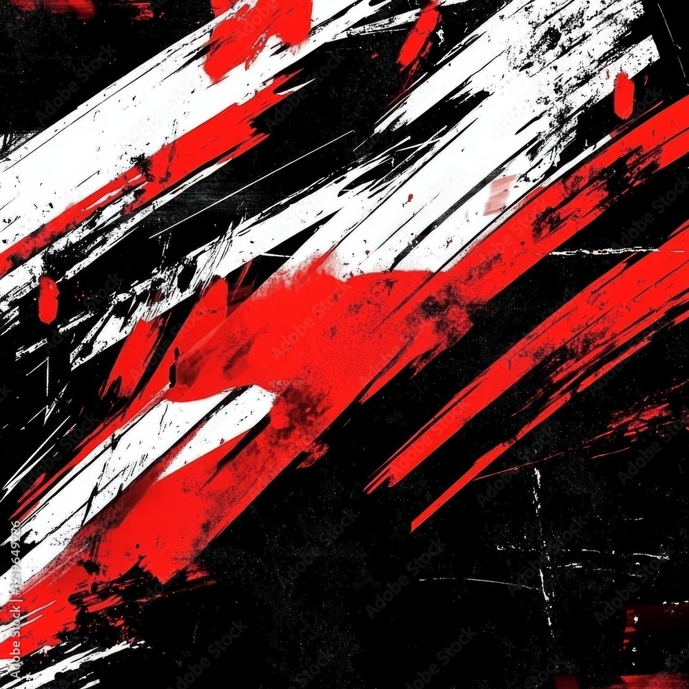 Aufkleber this eyecatching design features a dynamic grunge brush pattern with bold red and white strokes on a