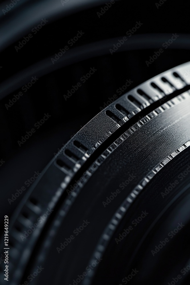 Poster a macro shot of a camera lens with intricate details