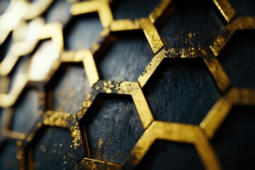 A detailed view of a metal framework coated with golden finish, ideal for design and art projects