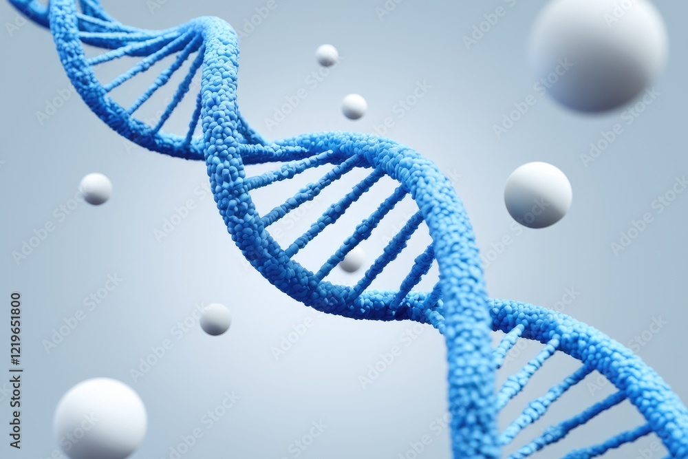 Aufkleber A 3D rendering of a DNA double helix, showcasing its intricate structure and genetic code.