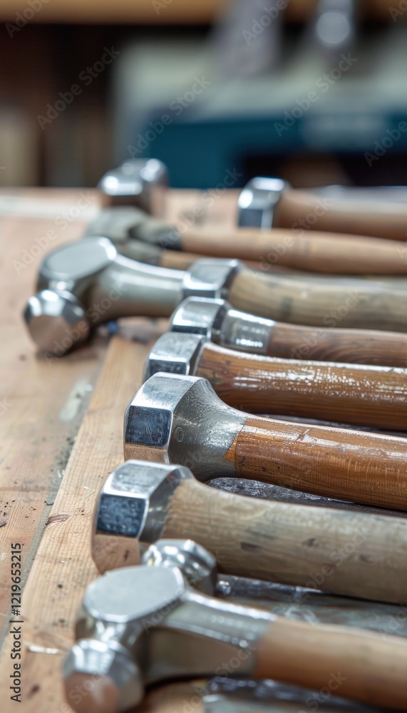 Poster sleek ergonomic hammers for professional and diy use on a workbench display
