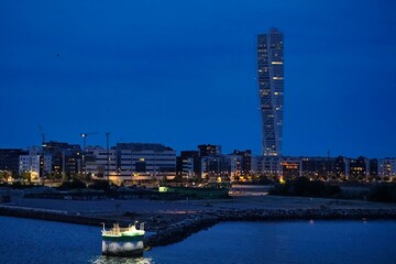 Twisted tower malmo by night