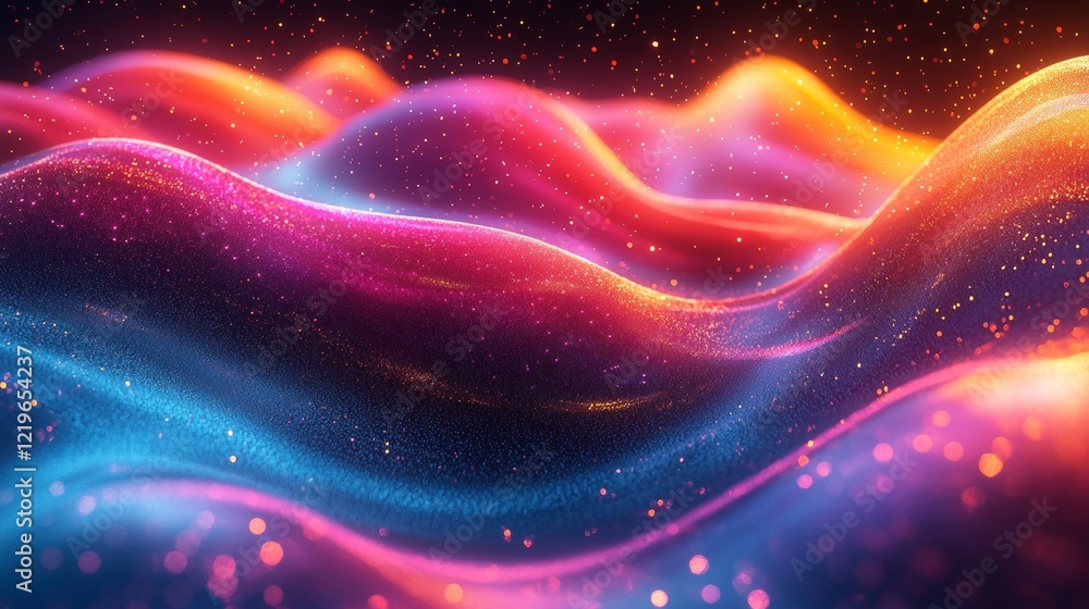 Poster modern simple wallpaper modern simple wallpaper featuring a 3d rendering of colorful neon wavy lines