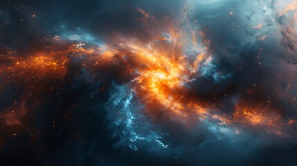 Naklejka premium A vibrant view of a glowing wormhole opening in deep space