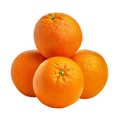 Citrus Burst:  A quartet of juicy, ripe oranges,  gleaming with a vibrant orange hue, are stacked in a pyramid, ready to burst with flavor.