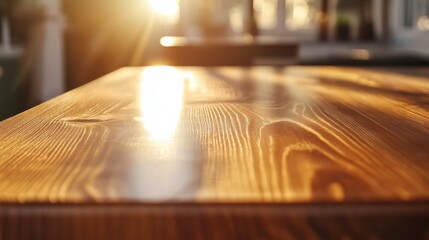 Rustic Table with Artistic Warm Light Textures