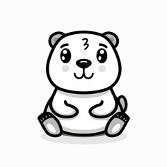 Obraz premium Cute Woodchuck Vector Logo Design Isolated in Black and White