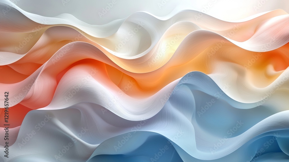 Poster 2. a gentle gradient with soft pastel waves as part of a subtle abstract design, perfect for apps an