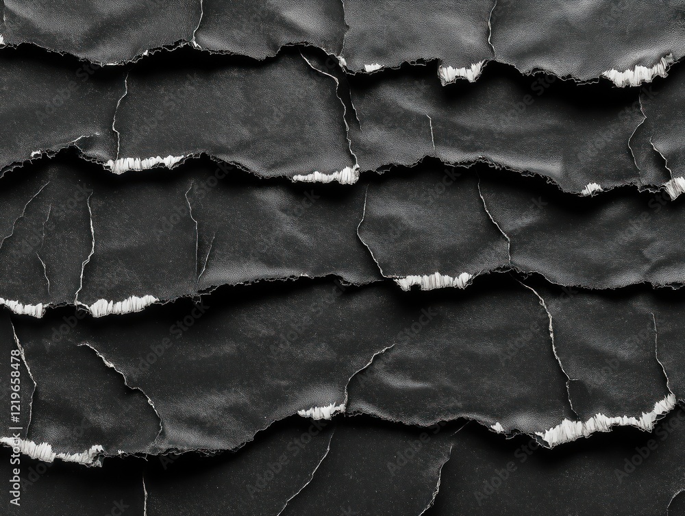 Poster black torn paper texture background. ripped paper pieces layered. abstract design with vintage retro