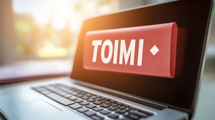 TOIMI displayed on Laptop Screen,  Modern Technology Concept