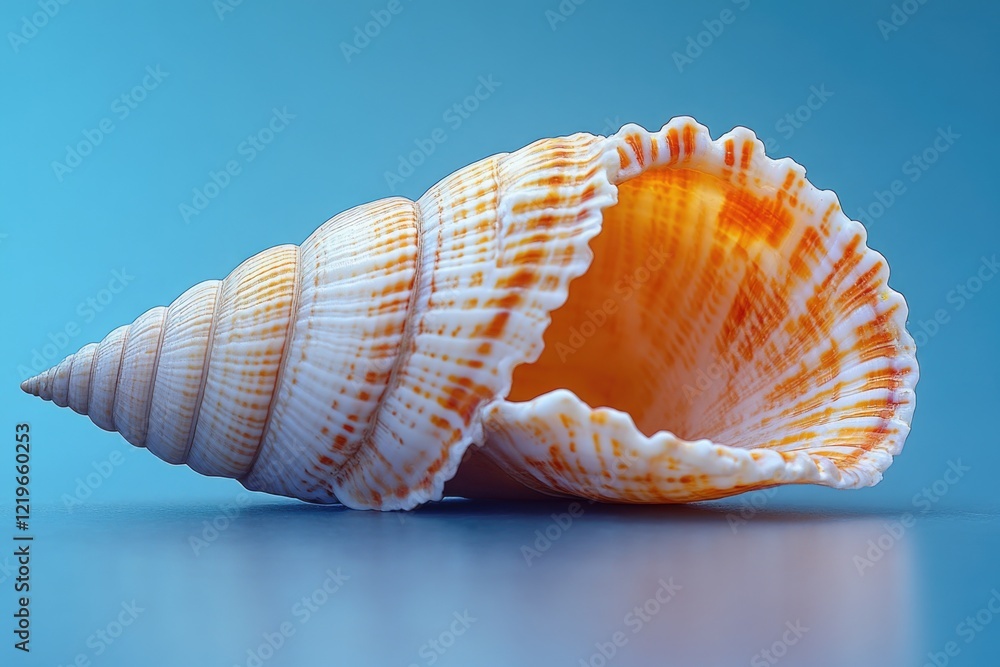 Poster a detailed view of a shell on a table