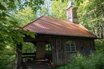 Obraz premium Maria Rast chapel at Munich Way of St. James, Bavaria, Germany
