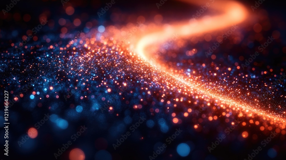 Poster Close-up shot of a blurry background with soft lights, suitable for use as a texture or abstract element