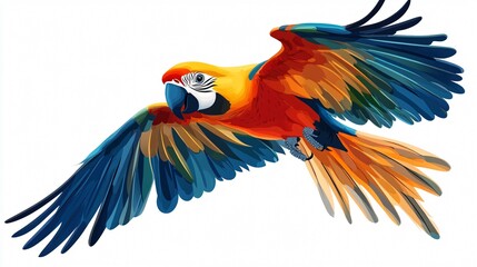 Fototapeta premium Playful Hand Drawn Bird Cartoon Illustration Isolated on White Background