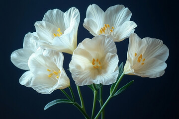 Delicate White Flowers Blooming Gracefully Together