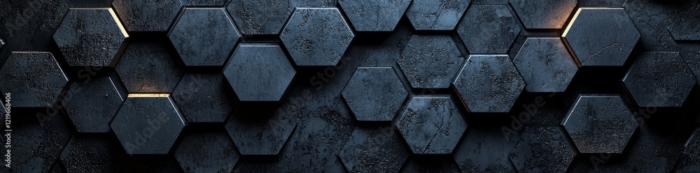 Aufkleber Abstract Hexagon Geometric Surface Loop 1A: a clean and minimal hexagonal grid pattern with random waves on a pure white architectural background