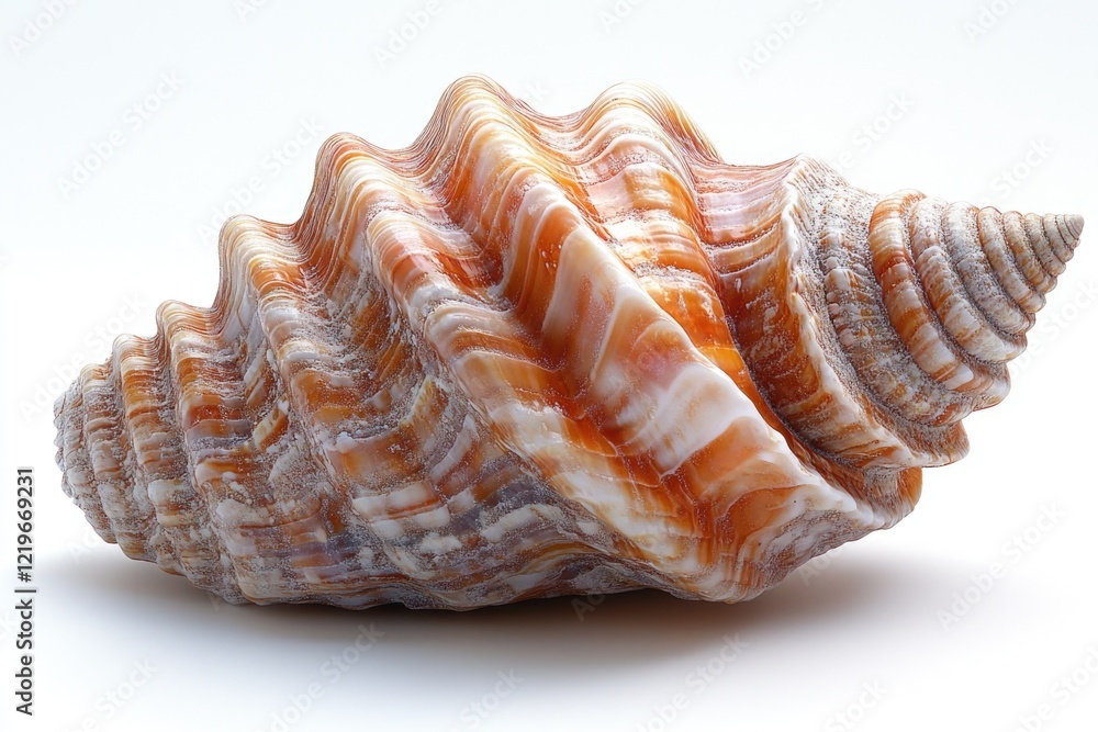 Poster a clear image of a shell's texture and pattern, suitable for use in educational or scientific contex