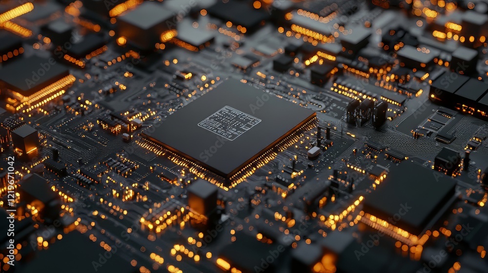 Poster close-up of a computer circuit board