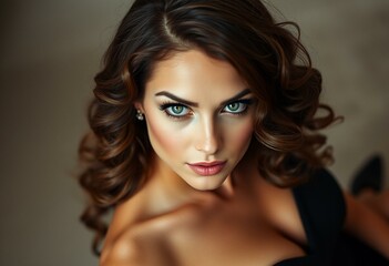 Naklejka premium Glamorous woman in evening gown