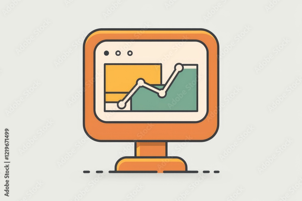 Poster Computer screen displaying a bar graph and line graph showing data trends.