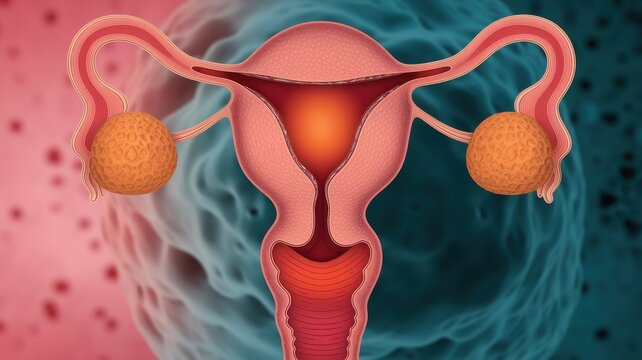 Detailed Illustration of Female Reproductive System Anatomy