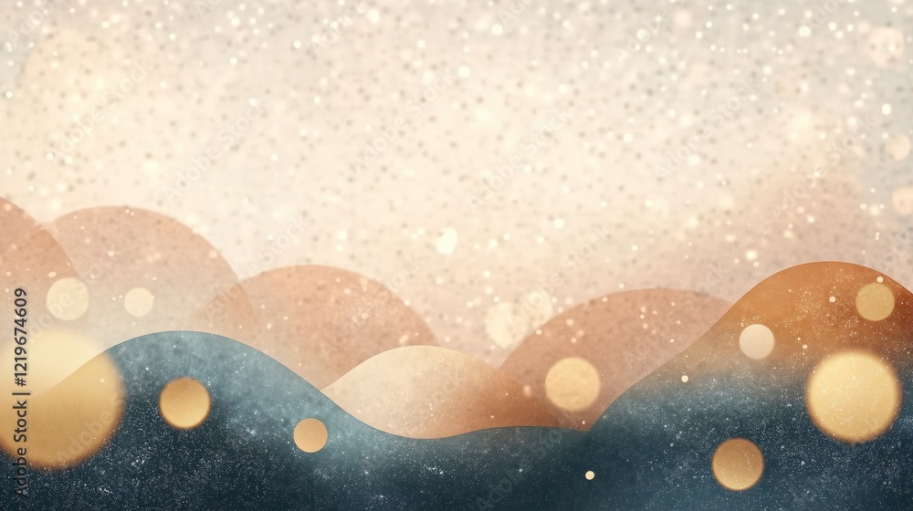 Poster abstract dreamlike landscape with soft bokeh and gentle wave patterns