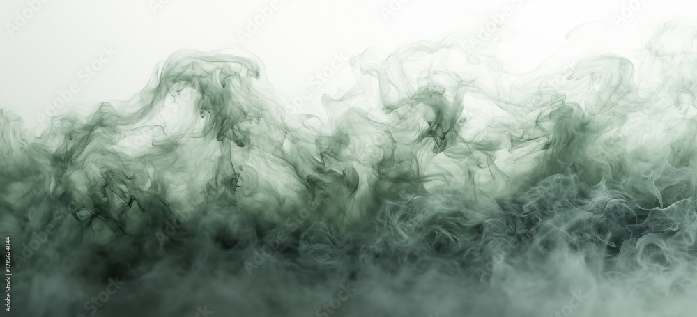 Poster ethereal green smoke swirls creating atmosphere with abstract whimsical patterns