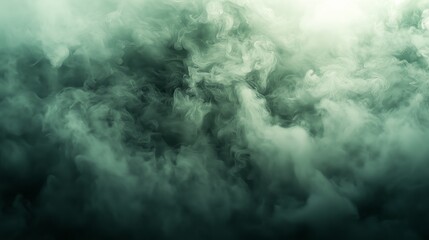 Obraz premium Mystical green smoke clouds swirling in abstract misty atmosphere