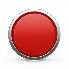 red button on a white background, top view