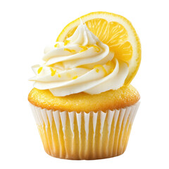 Isolated Lemon Cupcake with Zest
