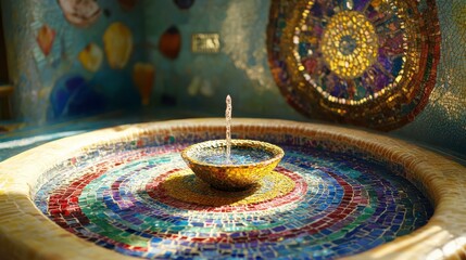 Intricate Patterns of a Colorful Fountain