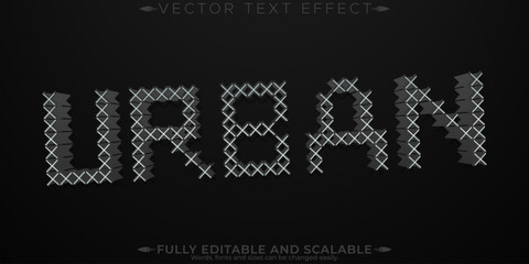Urban editable text effect, editable street and steel text style