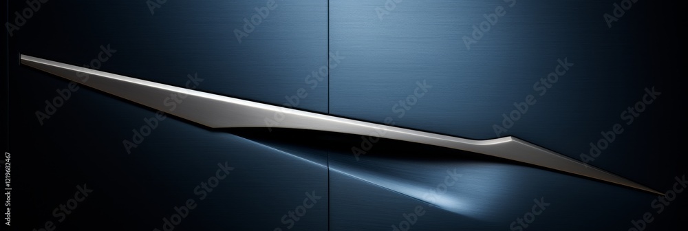 Aufkleber sleek metallic design element shines in modern art installation space. generative ai