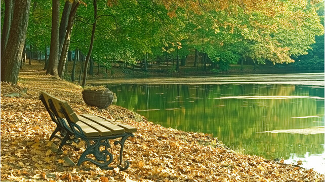 bench in autumn park