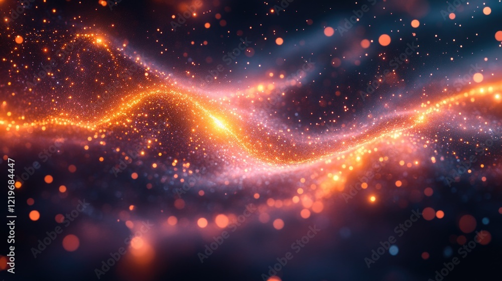 Poster a blurred image of a wave of light, ideal for use in illustrations or designs where a subtle lightin