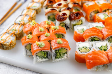 fFesh sushi set traditional japanese food