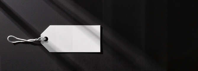 Wedding Favor Tag Mockup on black background with shadows
