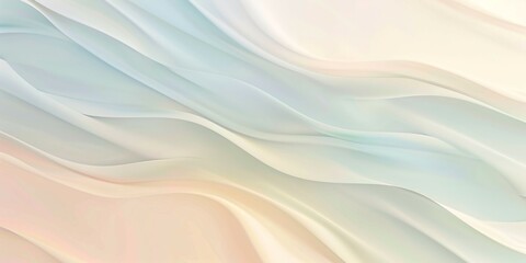 Obraz premium A soft abstract background showcasing pastel gradients in flowing textures of cream, peach, and green tones