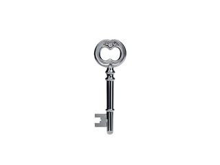 Key isolated on white background. 3d render illustration,isolater,gold,open