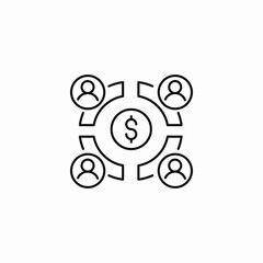 financial piece share icon sign vector