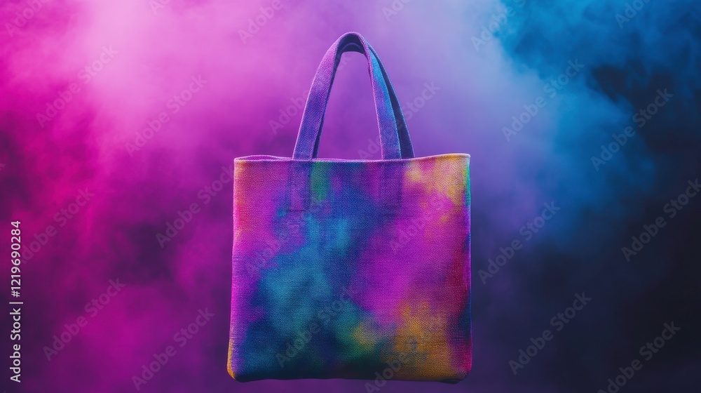 Poster vibrant canvas bag with colorful patterns