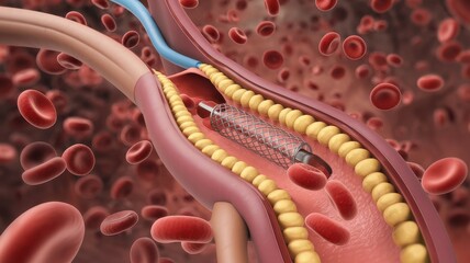 Angioplasty Procedure: Stent Deployment in a Coronary Artery